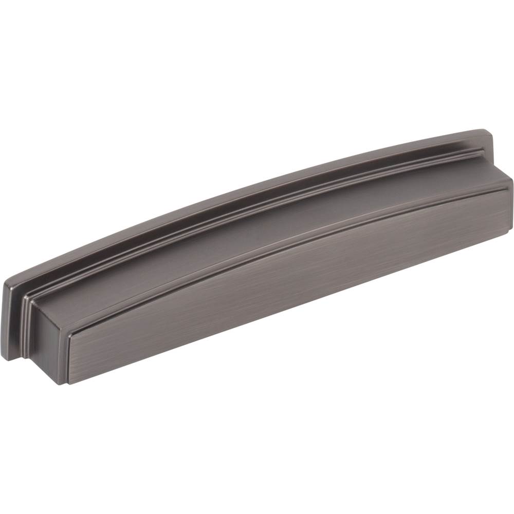 Jeffrey Alexander 160 mm Center Brushed Pewter Square-to-Center Square Renzo Cabinet Cup Pull