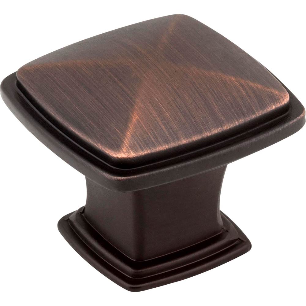 Jeffrey Alexander 1-3/16'' Overall Length Brushed Oil Rubbed Bronze Square Milan 1 Cabinet Knob