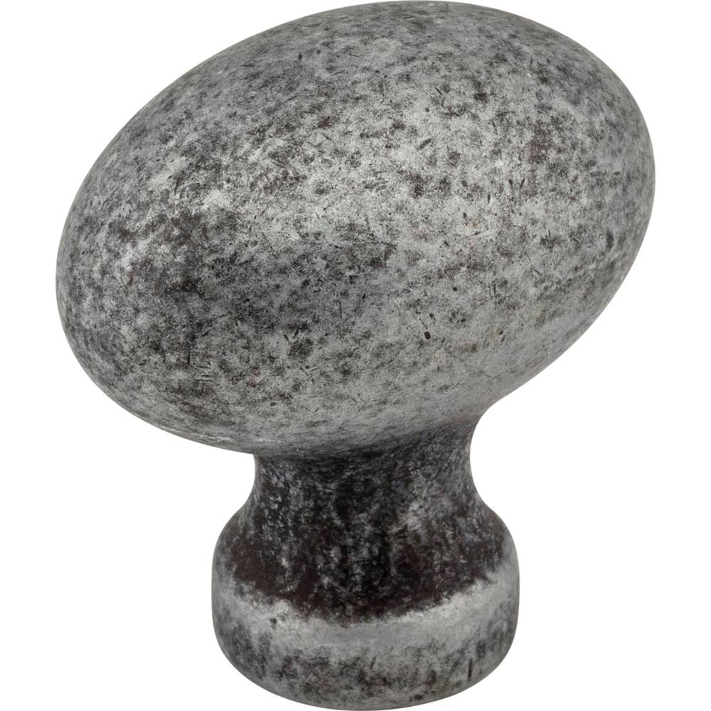 Jeffrey Alexander 1-3/16'' Overall Length Distressed Antique Silver Football Bordeaux Cabinet Knob