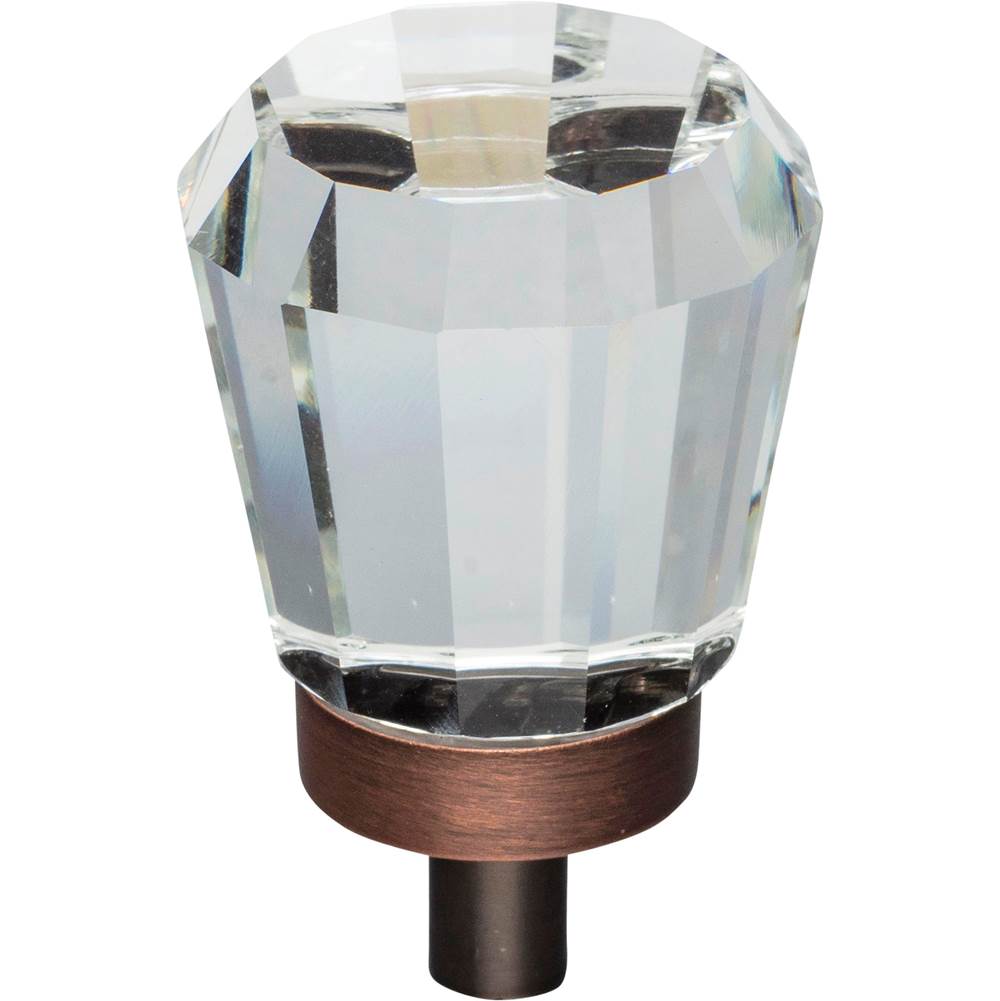 Jeffrey Alexander 1'' Overall Length Brushed Oil Rubbed Bronze Faceted Glass Harlow Cabinet Knob