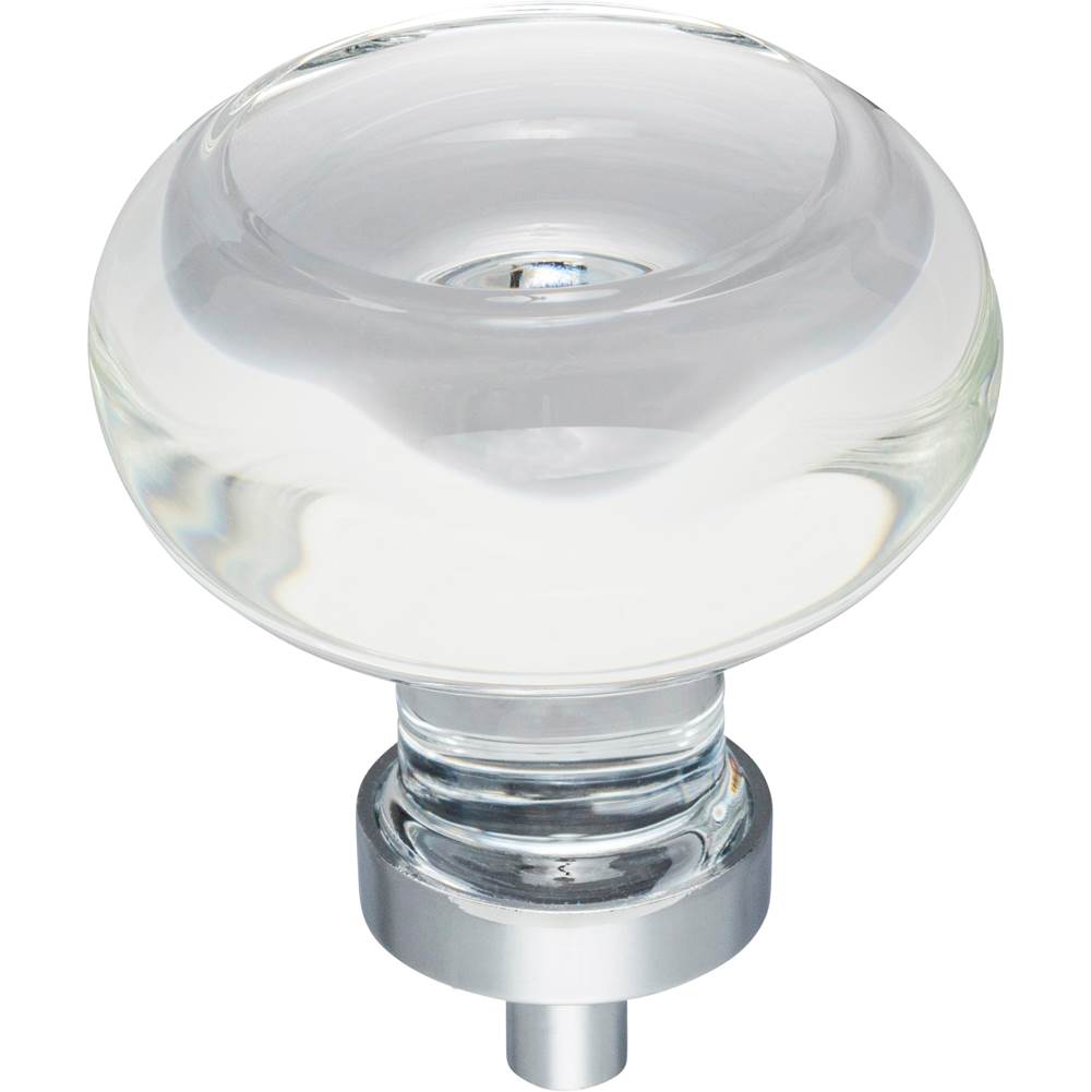 Jeffrey Alexander 1-3/4'' Diameter Polished Chrome Button Glass Harlow Cabinet Knob