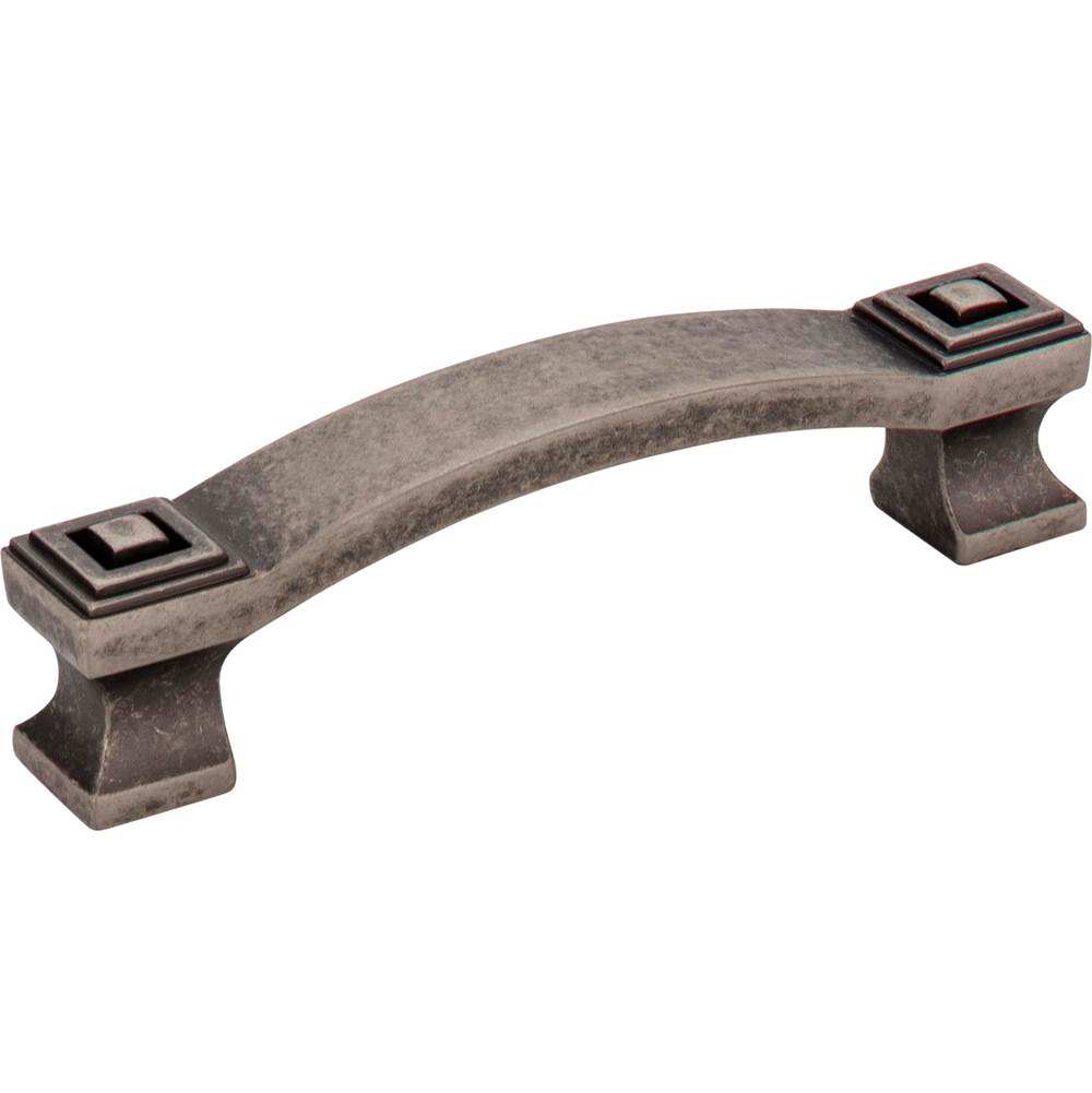 Jeffrey Alexander 96 mm Center-to-Center Distressed Pewter Square Delmar Cabinet Pull