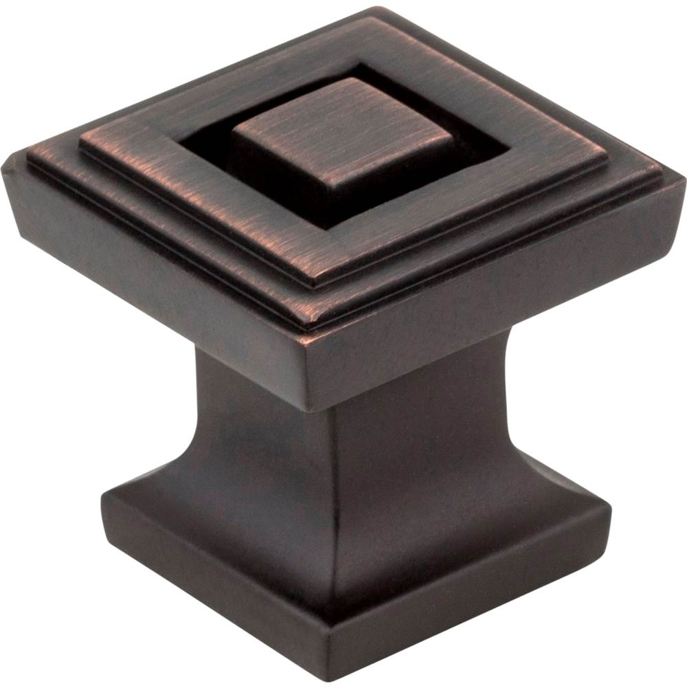 Jeffrey Alexander 1'' Overall Length Brushed Oil Rubbed Bronze Square Delmar Cabinet Knob