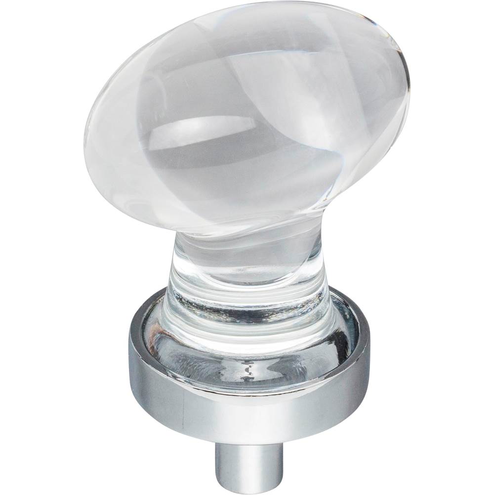 Jeffrey Alexander 1-1/4'' Overall Length Polished Chrome Football Glass Harlow Cabinet Knob