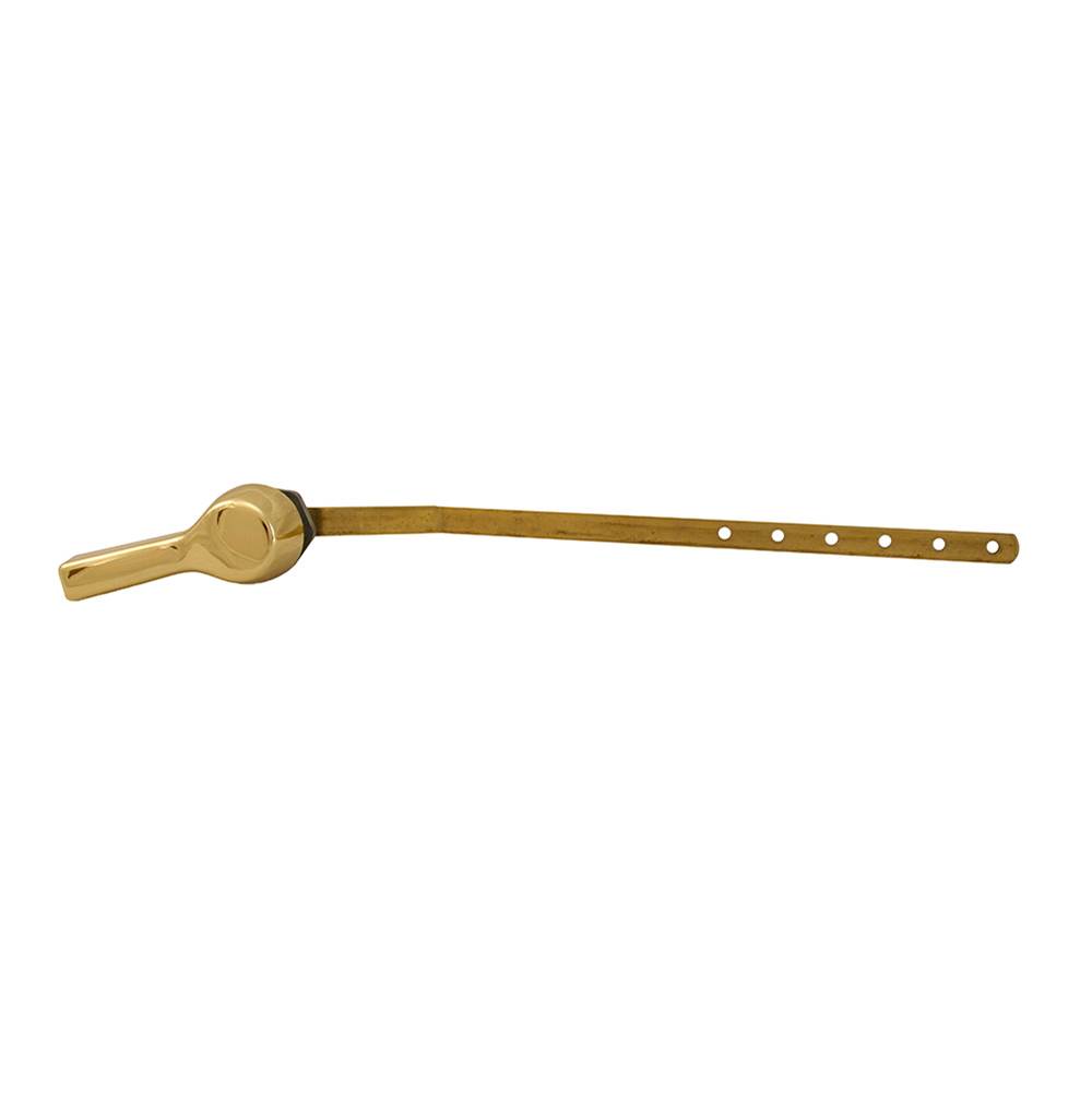 Jones Stephens Polished Brass Offset Decorative Tank Trip Lever for American Standard® Brass Arm with Metal Spud and Nut
