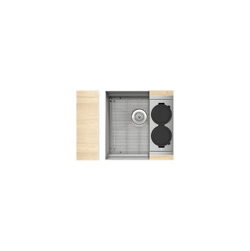 Home Refinements by Julien Smartstation Kit, Undermount Sink, Maple Acc., Single 18X18X10