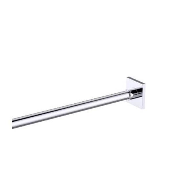 Kartners Shower Rods -  5 Feet (60-inch) Square Shower Rod with Square Ends -Satin Finish