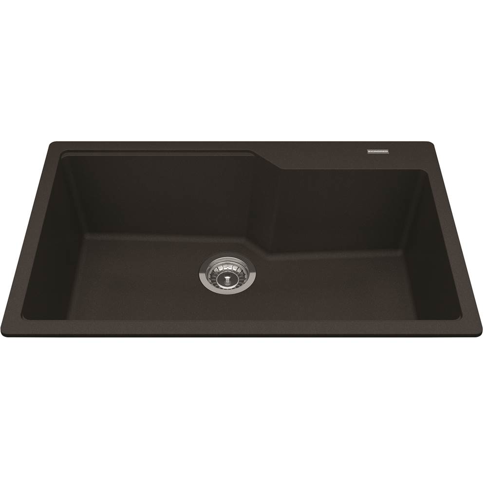 Kindred Granite Series 30.7-in LR x 19.69-in FB x 9.06-in DP Drop In Single Bowl Granite Kitchen Sink, MGSM2031-9ESN