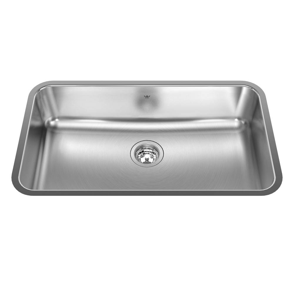 Kindred Steel Queen 30.75-in LR x 17.75-in FB x 8-in DP Undermount Single Bowl Stainless Steel Kitchen Sink, QSUA1831-8N