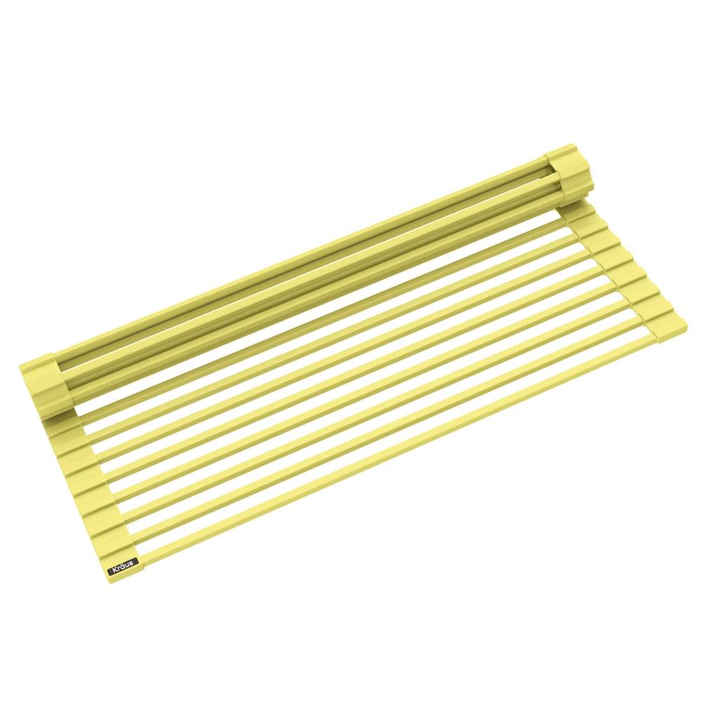 Kraus Multipurpose Over-Sink Roll-Up Dish Drying Rack in Yellow