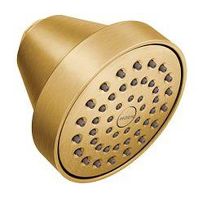 Moen Brushed gold one-function 3-5/8'' diameter spray head eco-performance showerhead