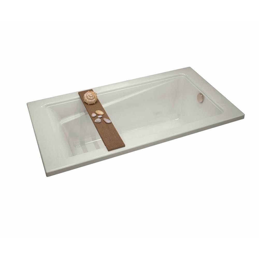 Maax Exhibit 6036 Acrylic Drop-in End Drain Combined Whirlpool & Aeroeffect Bathtub in Biscuit