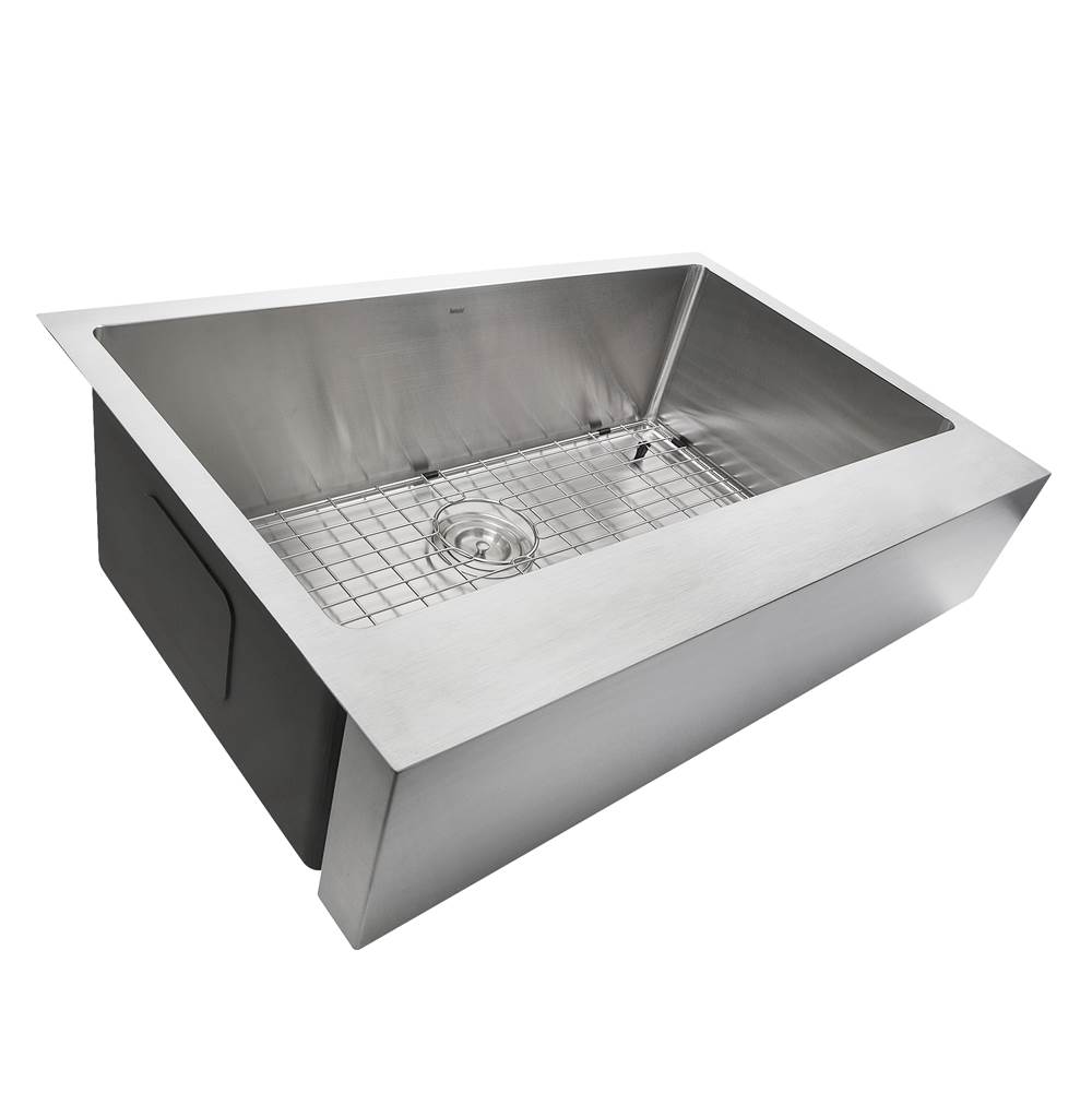 Nantucket Sinks Patented Design Pro Series Single Bowl Undermount Stainless Steel Kitchen Sink with 9 Inch Apron Front