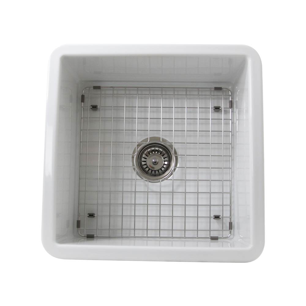 Nantucket Sinks Orleans Collection 16 Inch Square Fireclay Kitchen Prep or Bar Sink