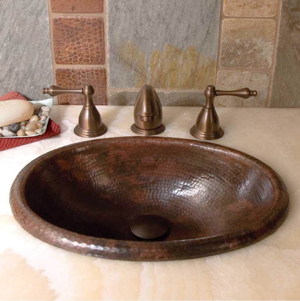 Native Trails Rolled Baby Classic Bathroom Sink in Antique Copper