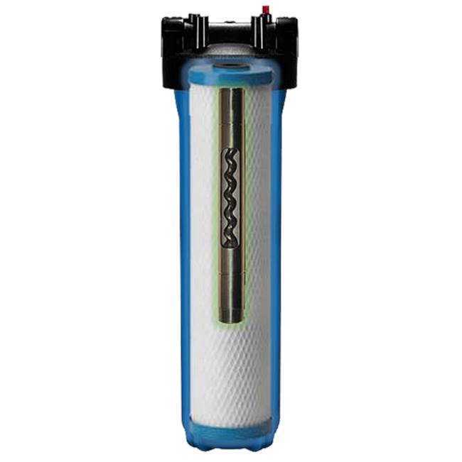 NaturalSof 20'' Big Blue Canister with Powder Activated Carbon Cartridge and Catalytic Limescale Prevention for 1-10 GPM