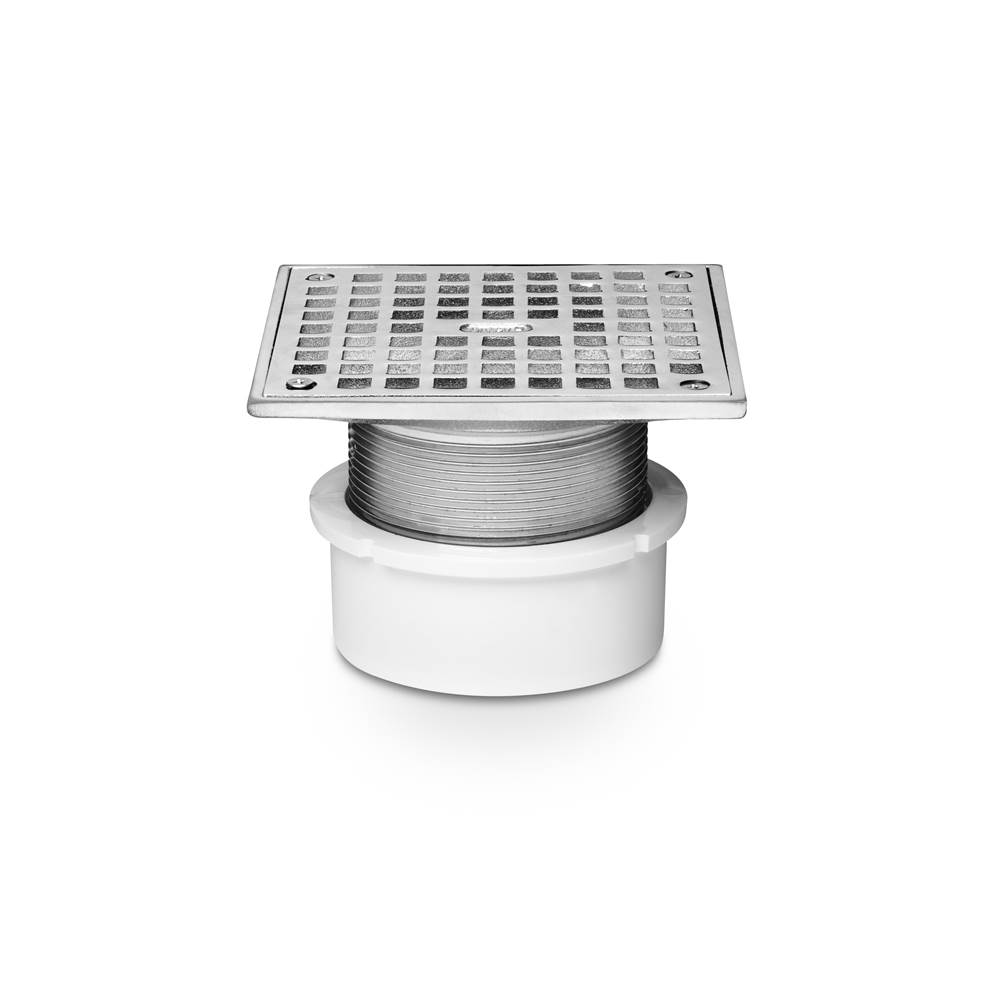 Oatey 3 Or 4 In. Adjustable Pvc Drain 4 In. Nickel Square Strainer