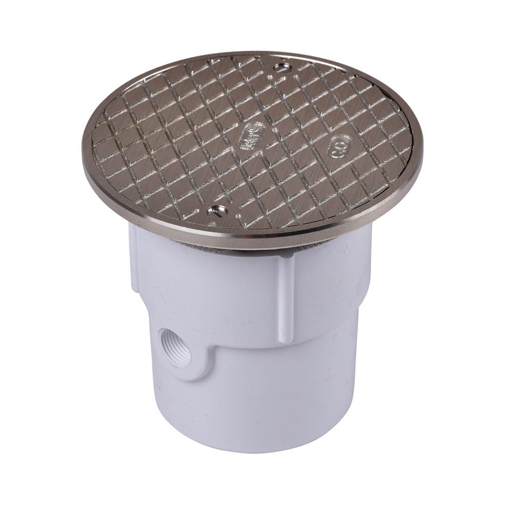 Oatey 3 Or 4 In. Pvc Pipefit W/6 In. Round Nickel Cover