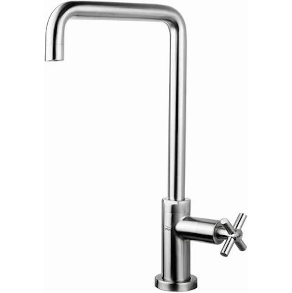 Outdoor Shower Kitchen Faucet - ''Smooth'' Single Supply Cross Handle