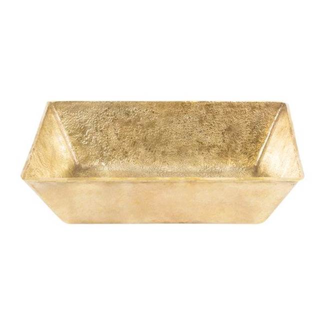 Premier Copper Products 15” Rectangle Vessel Terra Firma Brass Sink in Polished Brass