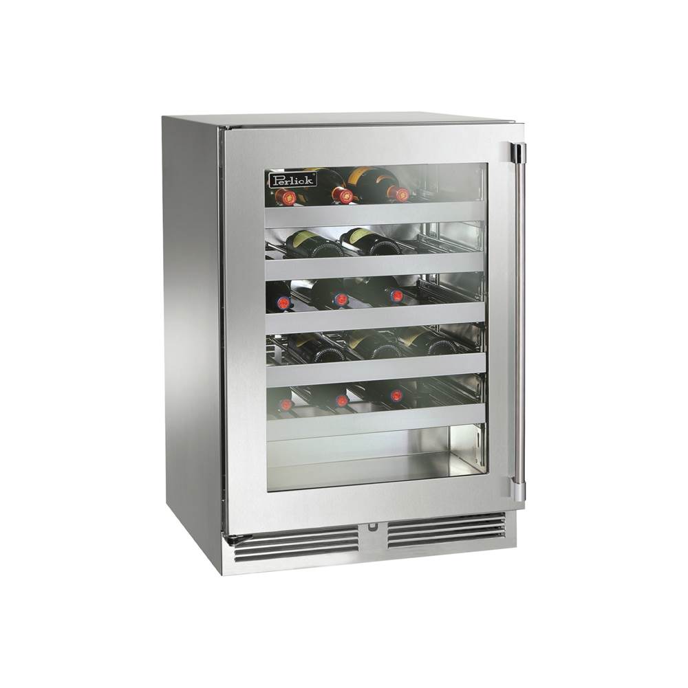 Perlick 24'' Signature Series Indoor Wine Reserve with Fully Integrated Panel-Ready Glass Door, Hinge Left
