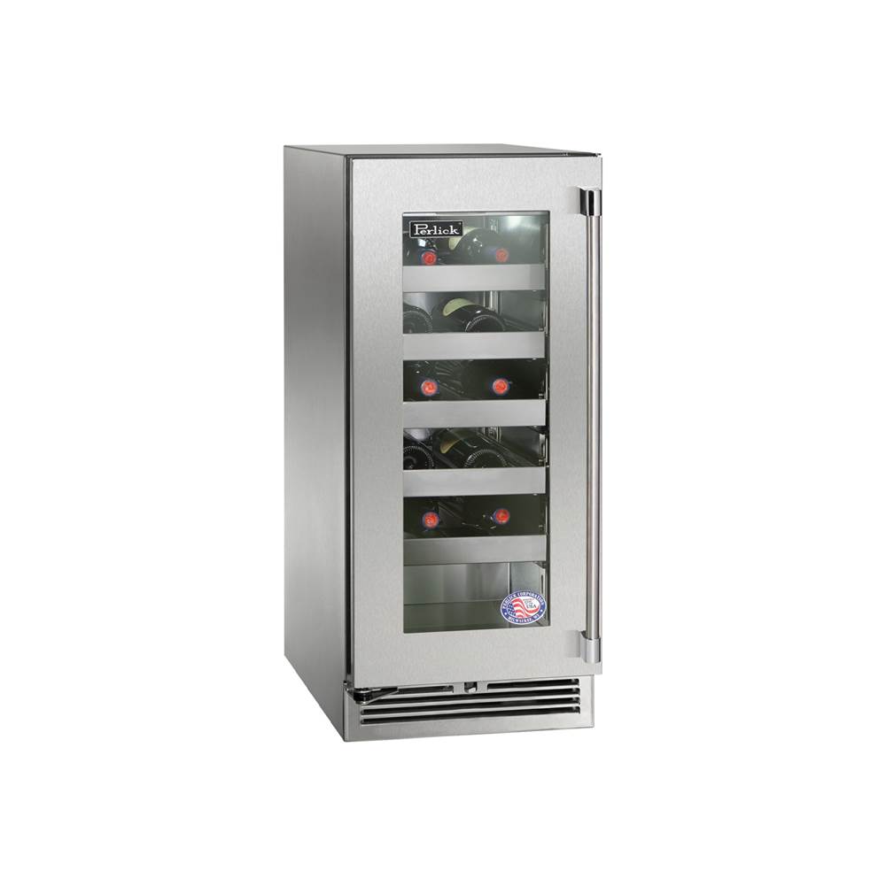 Perlick 15'' Signature Series Outdoor Wine Reserve with Fully Integrated Panel Ready Solid Door, Hinge Left, with Lock