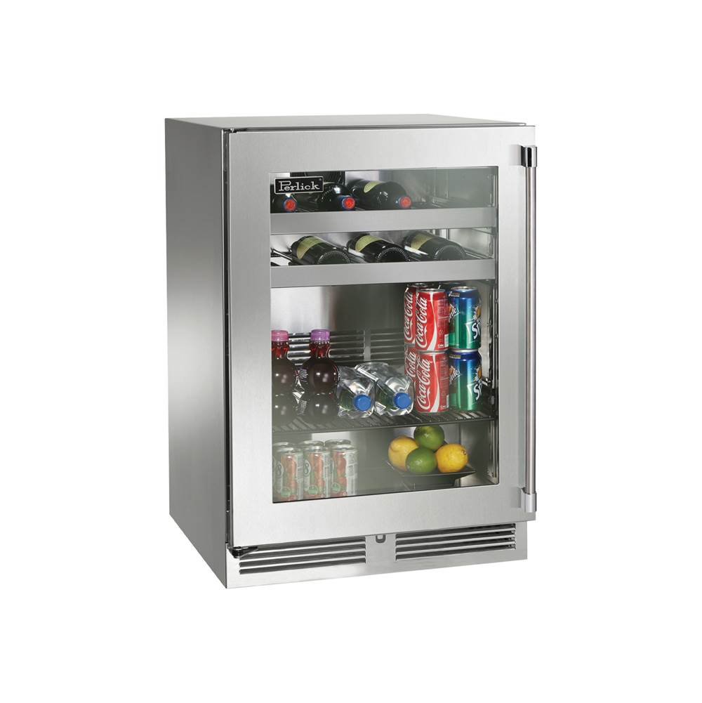 Perlick 24'' Signature Series Outdoor Beverage Center with Fully Integrated Panel Ready Solid Door, Hinge Right, with Lock