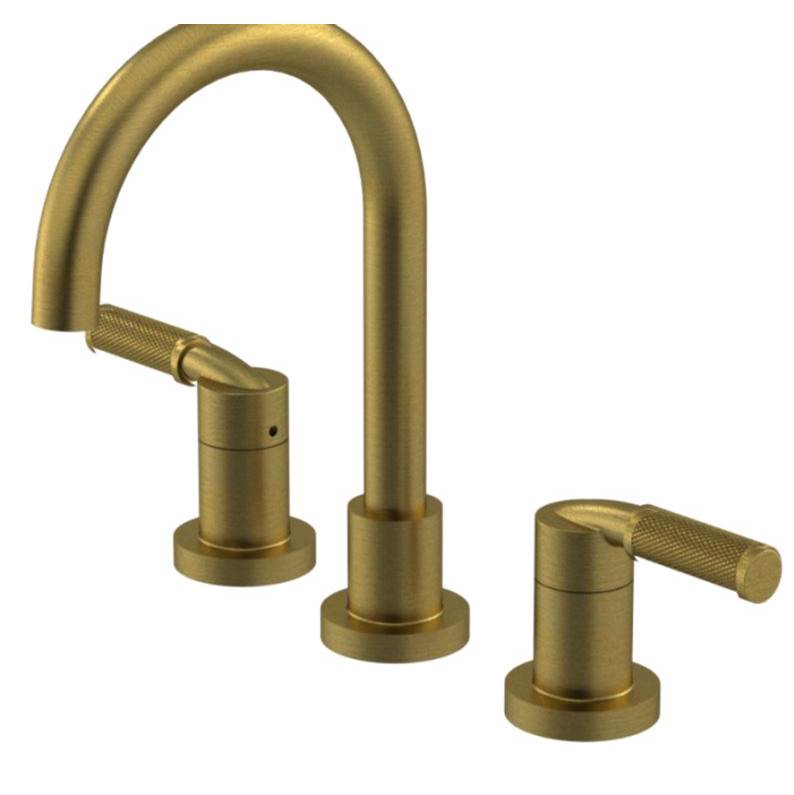 Rubinet Widespread Lav. Set. (less drain) in Antique Brass Matte With Natural Brass Accent
