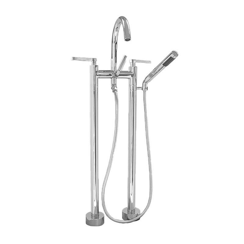 Sigma Two-hole Contemporary Floormount Tub Filler TRIM CARINA POLISHED NICKEL PVD .43