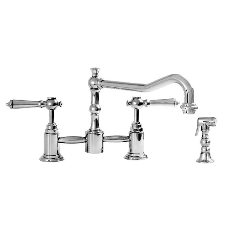Sigma Pillar Style Kitchen Faucet With Handspray & Ascot Polished Nickel Pvd .43