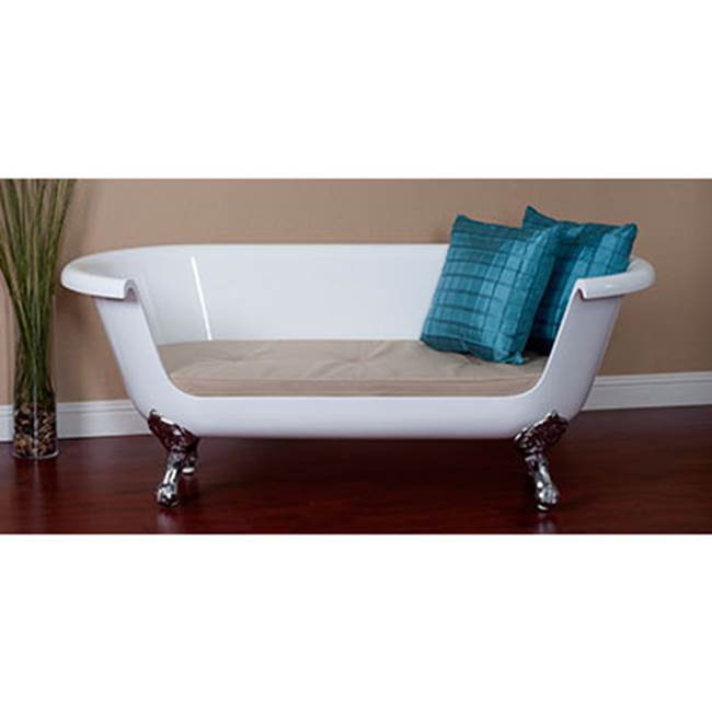 Strom Living Acrylic 2 Seater Bathtub Couch With Polished Nickel Legs