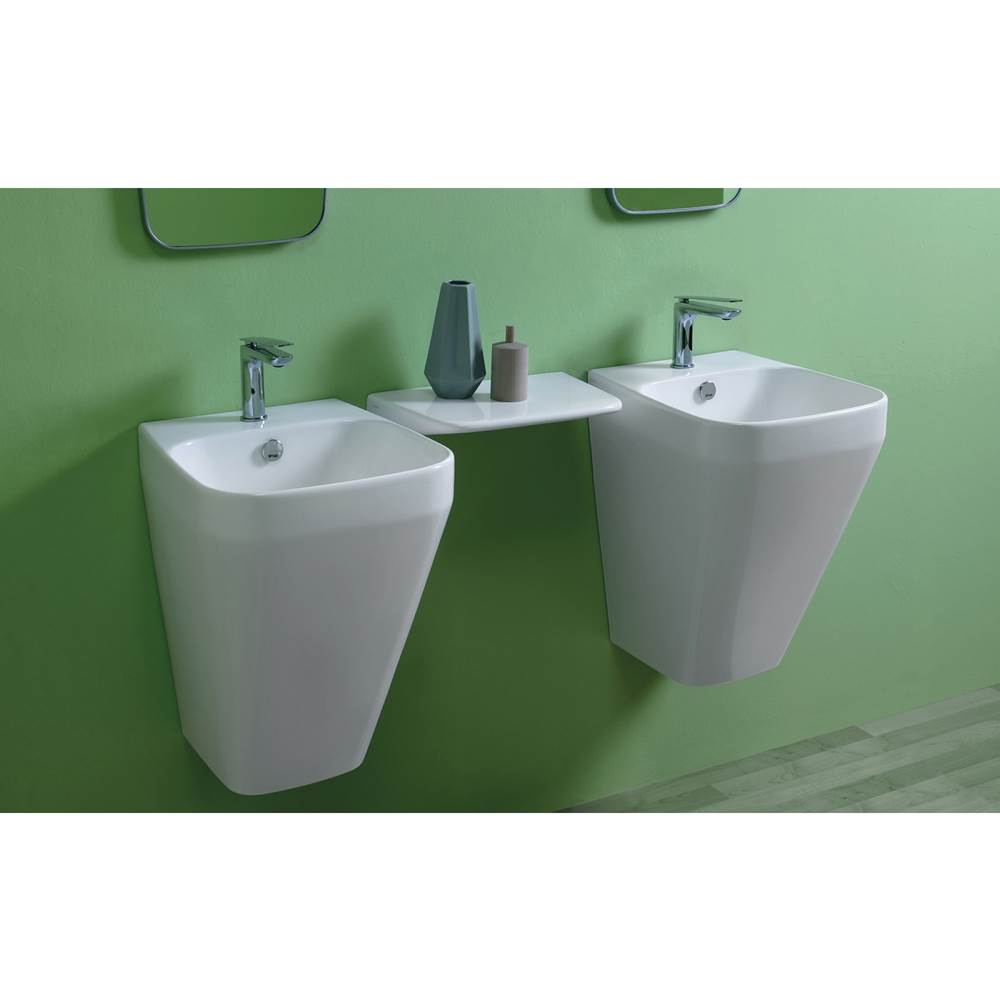 Simas US Wallhung washbasin with single faucet hole - 400x450x550mm