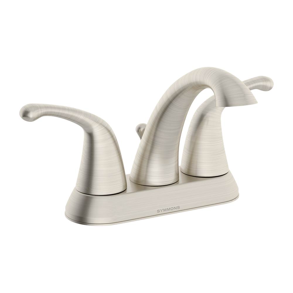 Symmons Unity 4 in. Centerset 2-Handle Bathroom Faucet with Drain Assembly in Satin Nickel (1.5 GPM)