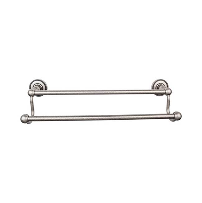 Top Knobs Edwardian Bath Towel Bar 24 In. Double - Beaded Bplate Antique Pewter