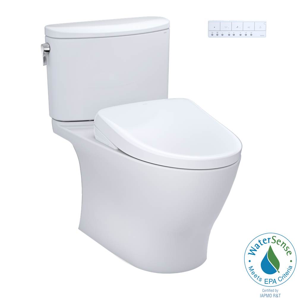 TOTO TOTO WASHLET plus Nexus 1G Two-Piece Elongated 1.0 GPF Toilet with Auto Flush S7 Contemporary Bidet Seat, Cotton White - MW4424726CUFGANo.01