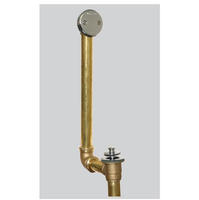 Watco Manufacturing Lift And Turn Direct Drain 2-Hole Bath Waste 17G Brass Brs Chrome Plated