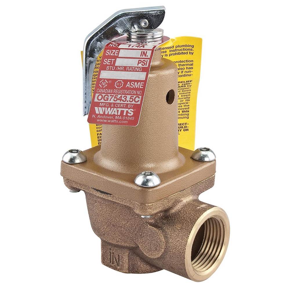 Watts 3/4 In Bronze Boiler Pressure Relief Valve, 55 psi, Threaded Female Connections