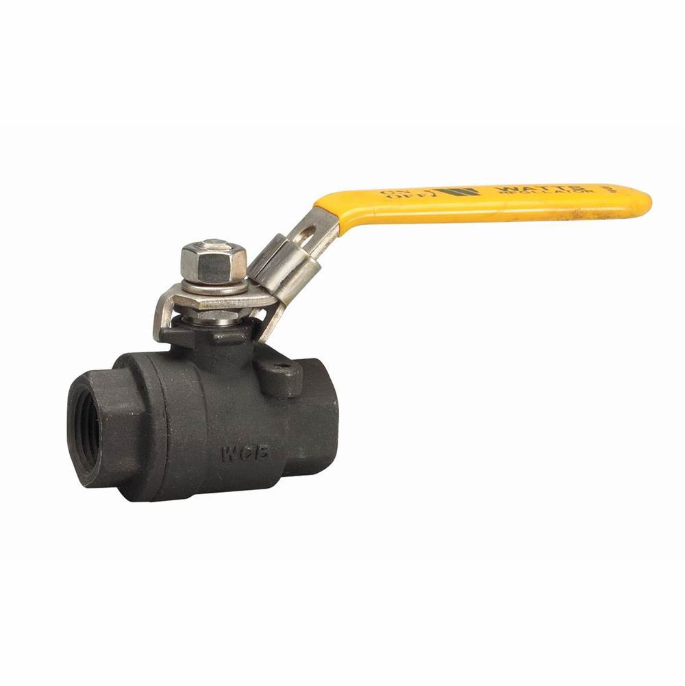 Watts 1 1/2 IN 2-Piece Full Port Carbon Steel Ball Valve, NPT Threaded End Connection, Lever Handle