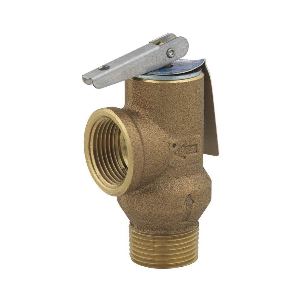 Watts 3/4 In Lead Free Poppet Type Pressure Relief Valve, 75 psi, Test Lever