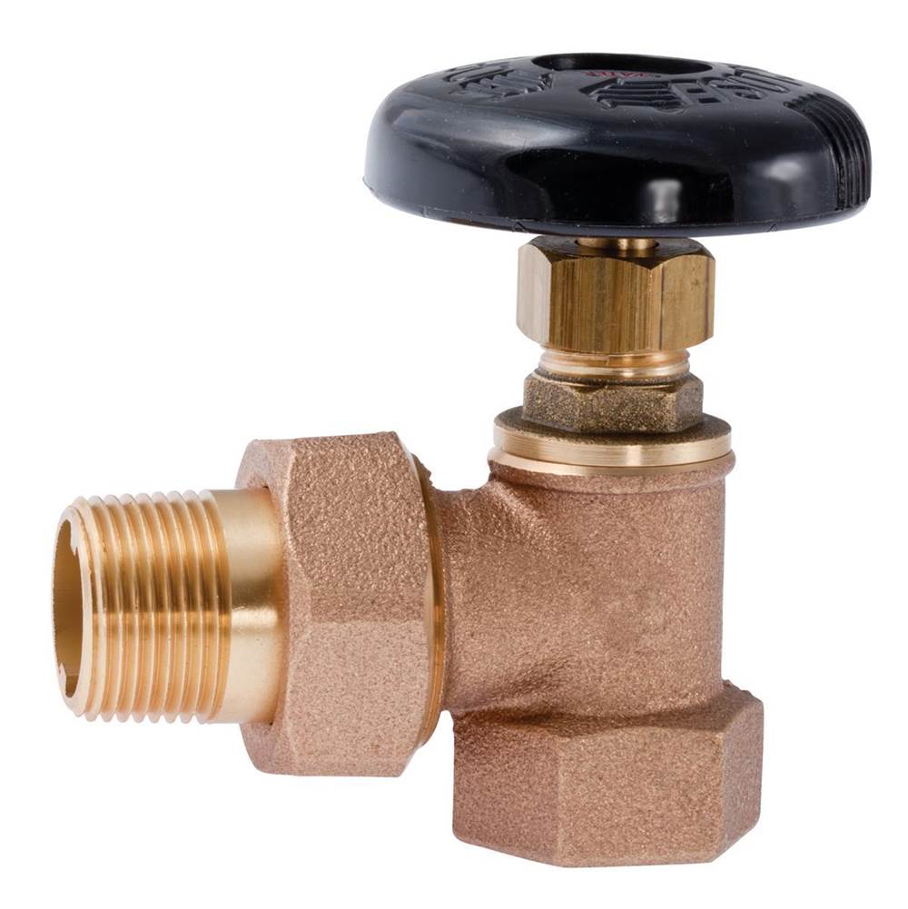 Watts 1 In Bronze Hot Water Angle Valve, Fip X Male Union