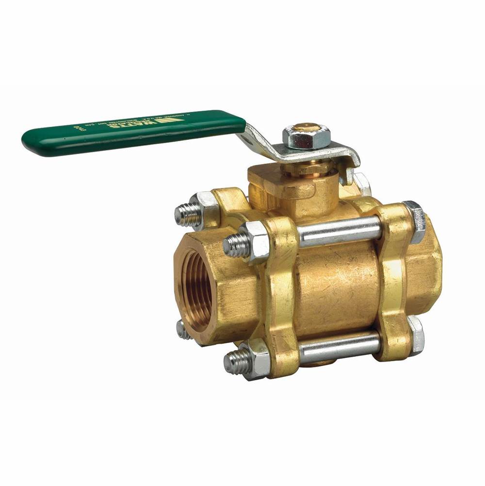 Watts 3/8 IN Lead Free 3-Piece Full Port Ball Valve, Threaded NPT End Connections, Latch-Lok Handle